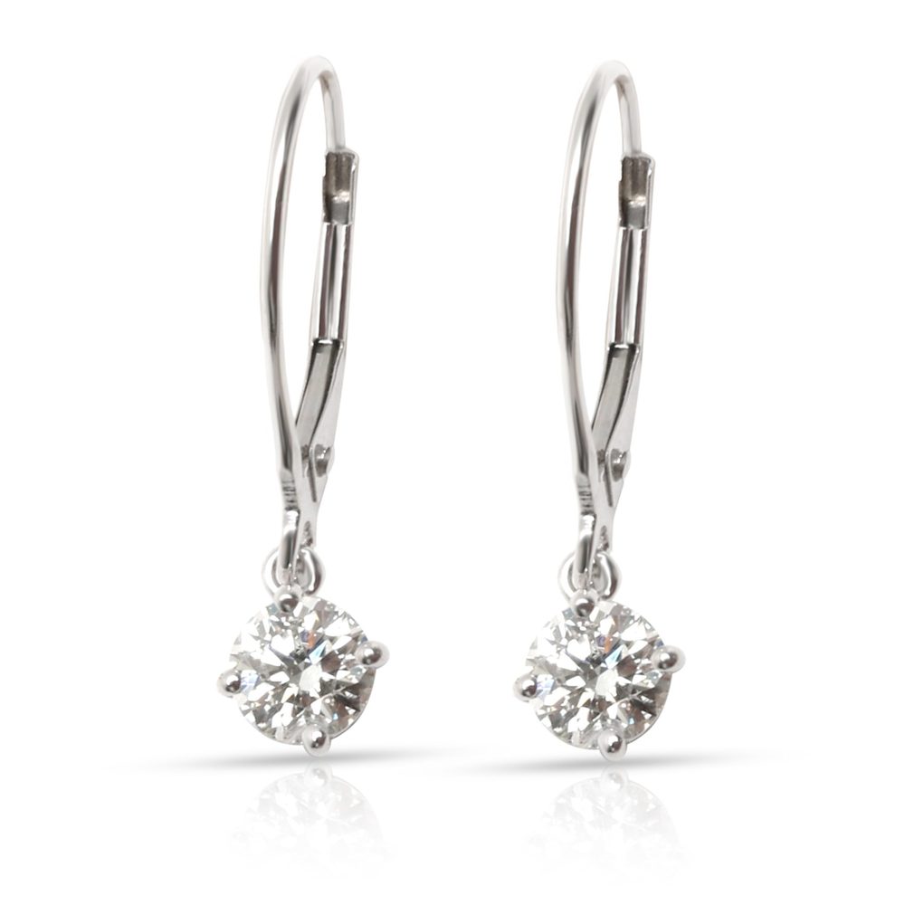 James Allen Leverback Diamond Earrings in 18K White Gold (0.75 CTW)